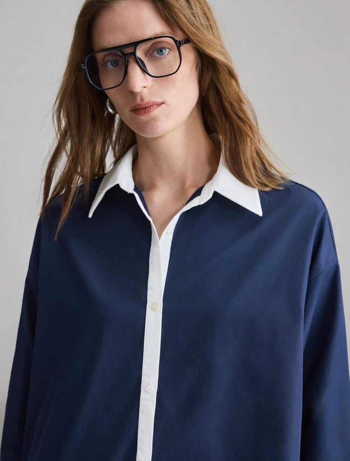 Women’s Blue &amp; White Stripe Denim Shirt