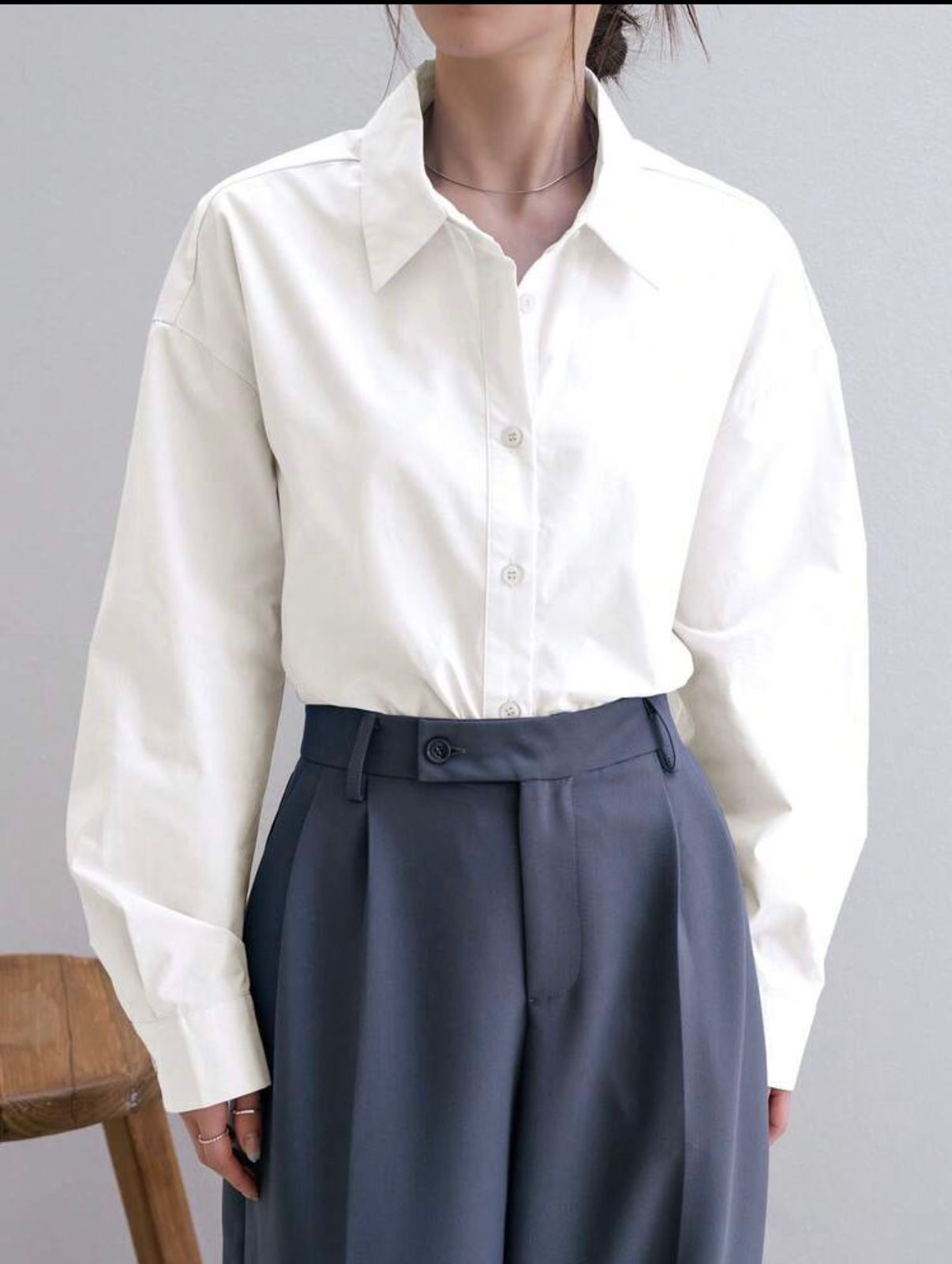 Women’s Drop Shoulder Button Back Shirt